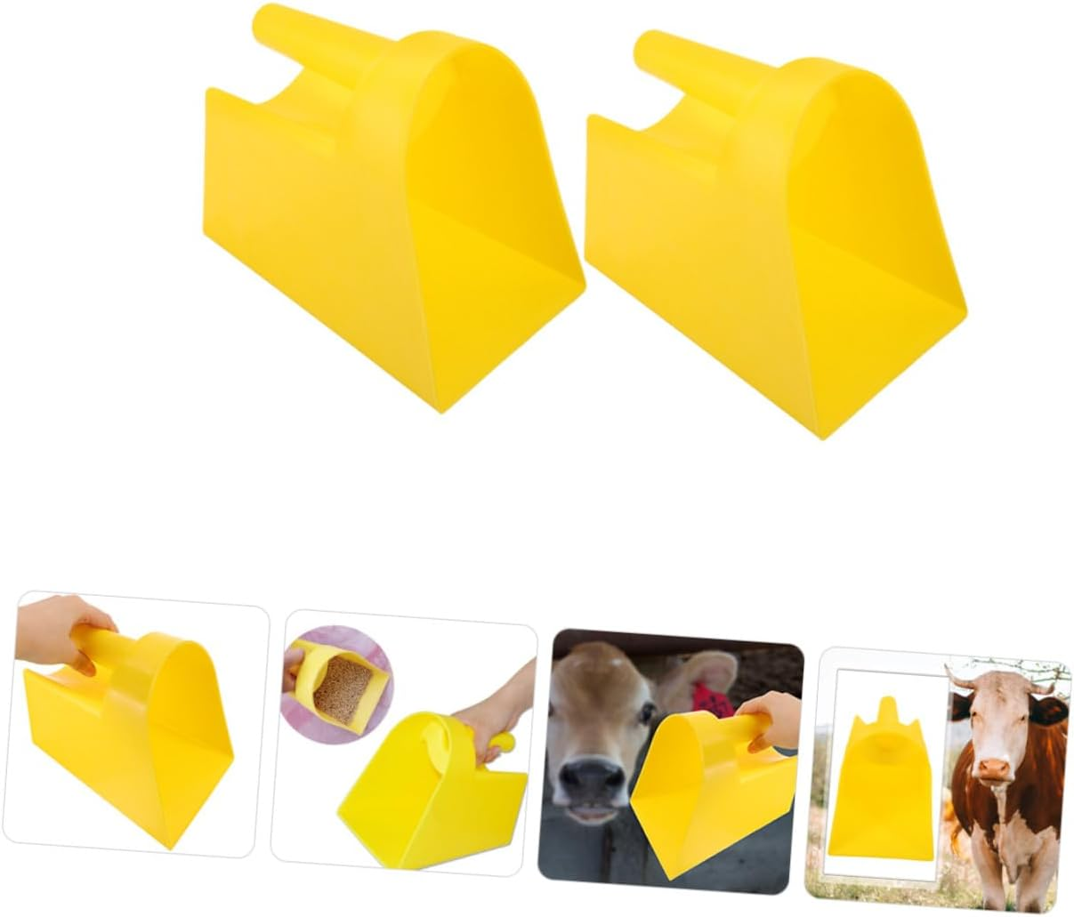 Abaodam Large Plastic Feed Scoop for Livestock Thickened Sturdy Utility Feeding Shovel 2Pcs for Pig Cattle Sheep Poultry Feeding image number 5