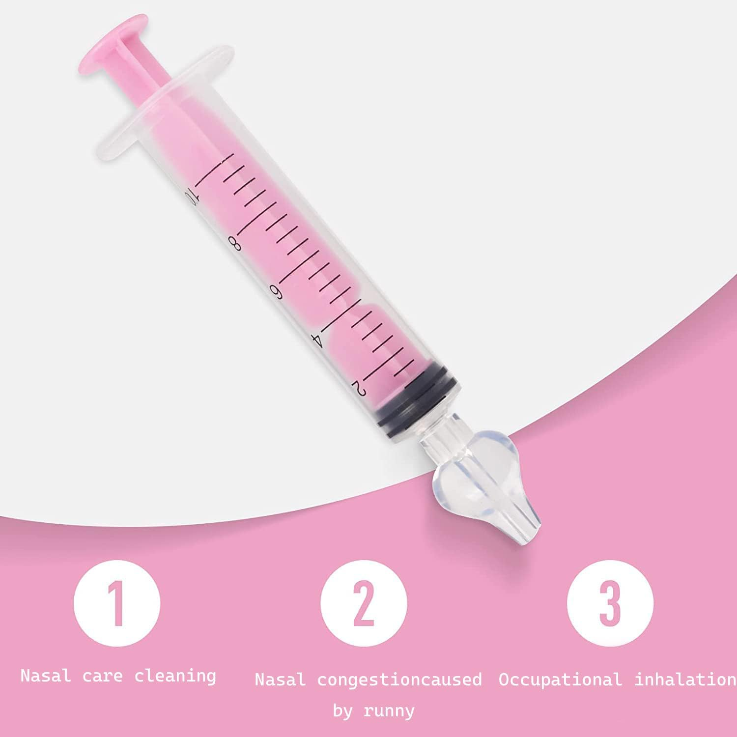 Nasal Aspirator, 8 Pcs Portable 10 ML Saline Nasal Spray Douche, Safe and Comfortable Syringe for Nasal Irrigator image number 1