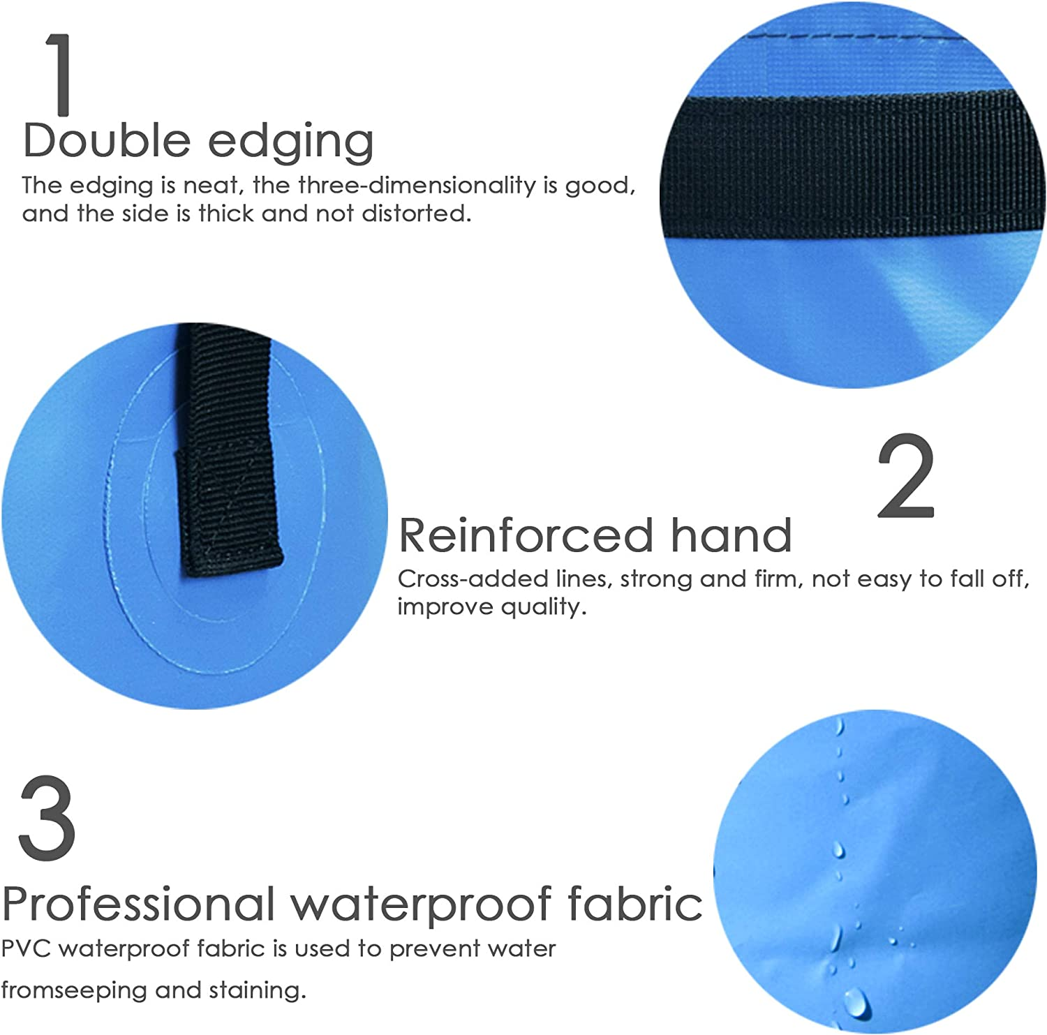 YUMQUA Collapsible Bucket 5 Gallon(20L), Multifunctional Portable Folding Bucket Water Container Wash Basin for Camping Fishing Hiking Traveling Outdoor Survival Gardening Car Washing (Blue) - White image number 7