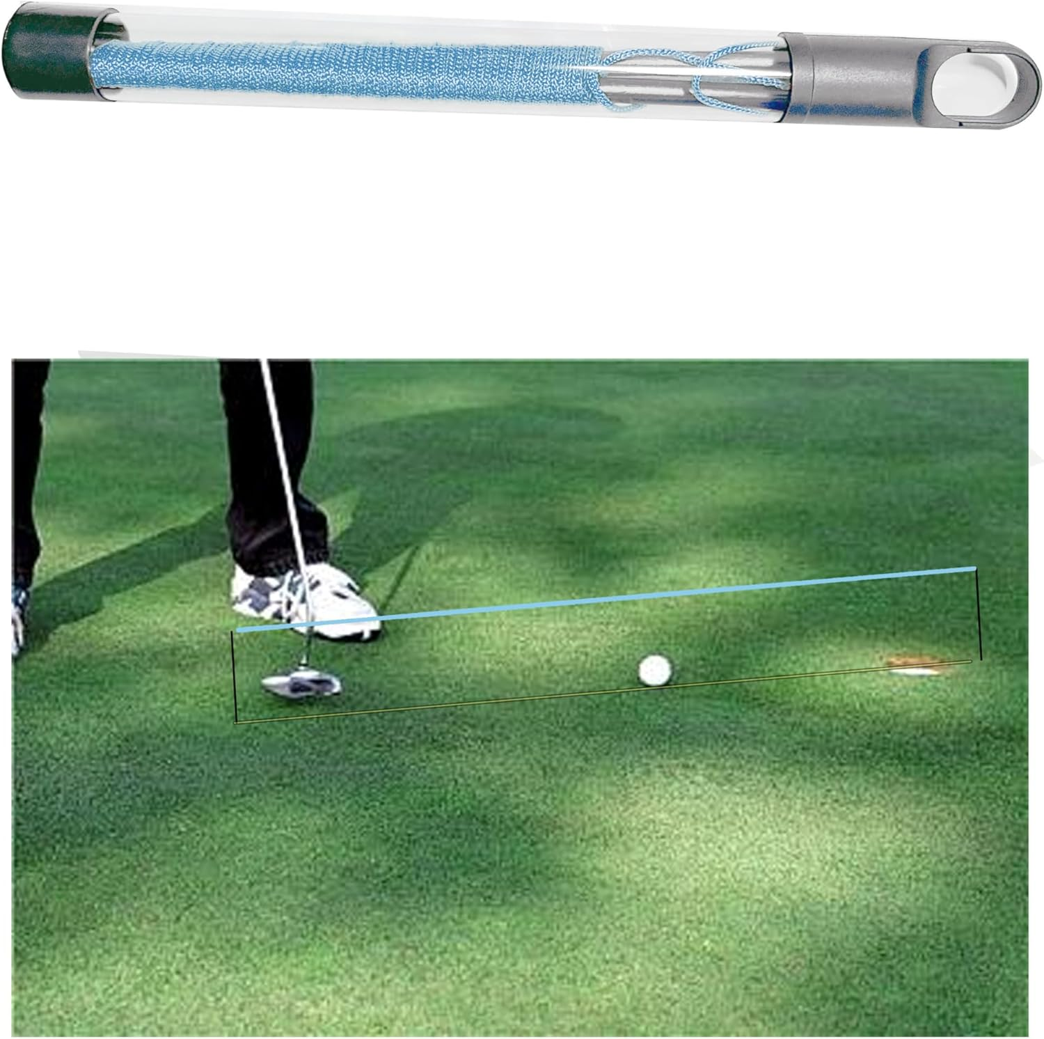 Kegolf Golf Putting String Guide Line - 10 Ft, Alignment Training Aid, Master Straight and Breaking Putts (Orange)