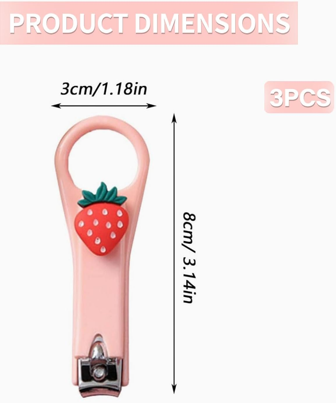 SCJJZ Kids Cartoon Mini Nail Clippers, 3 Pieces, Stainless Steel, Multicoloured, Safe Design, Suitable for Boys, Girls, Women image number 1