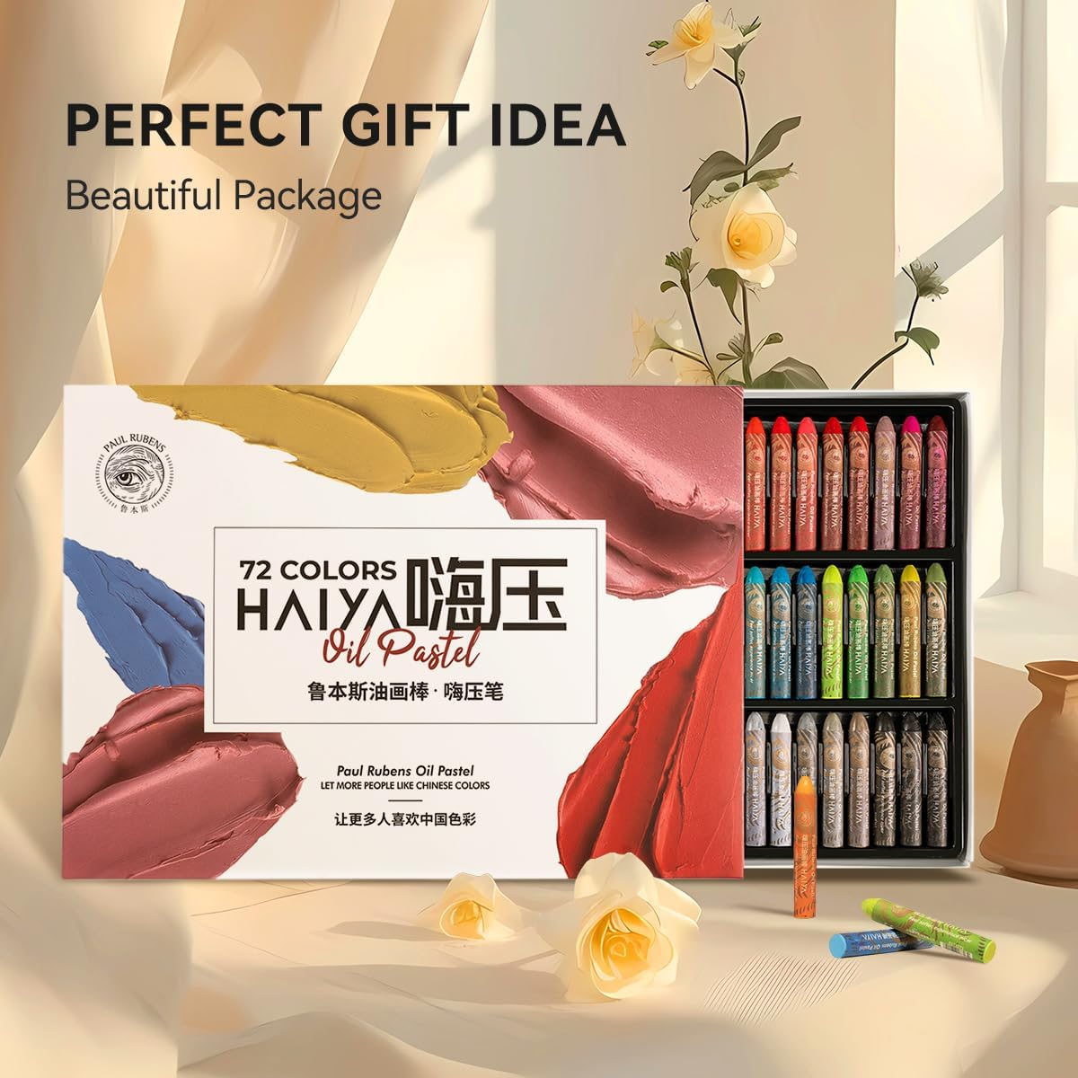 Paul Rubens Creamy Artist Oil Pastels for Artists, 72 Colors Artist Soft Oil Pastel Set Vibrant, Art Supplies for Artists, Beginners, Students, Art Painting Drawing image number 6