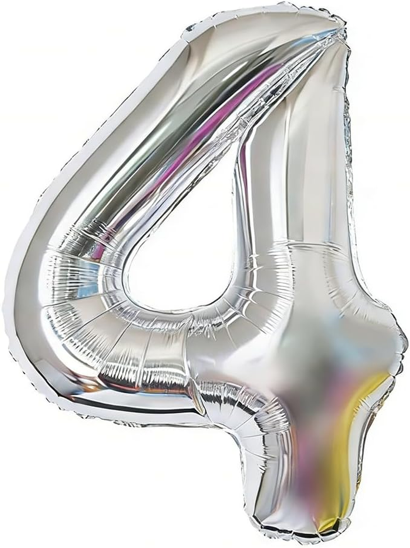 Silver 40 Inch Giant Number Balloons Foil Digital Balloon for Birthday Anniversary Party Festival Decorations (Silver9) image number 2