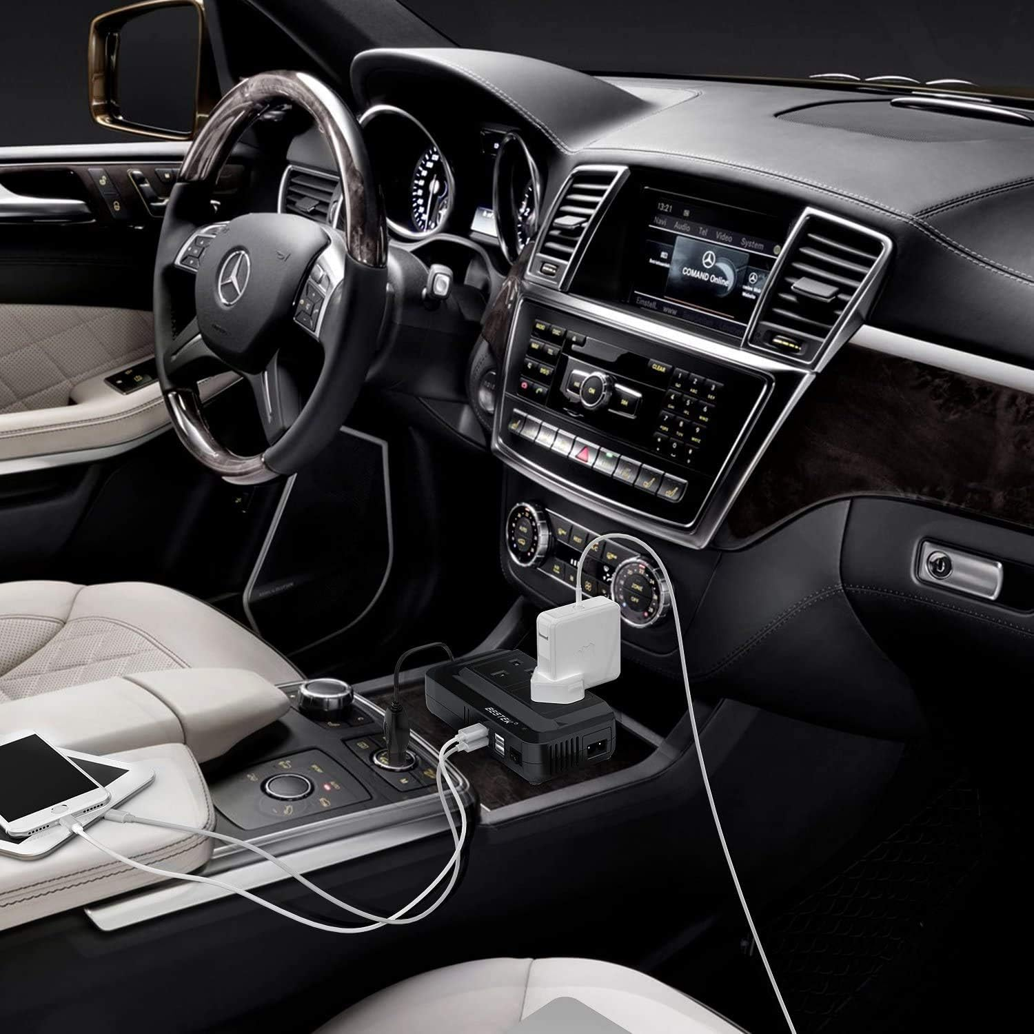 BESTEK 200W Power Inverter DC 12V to AC 230V 240V Car Voltage Converter Transformer with 3-Pin Sockets & 4-USB Ports image number 4