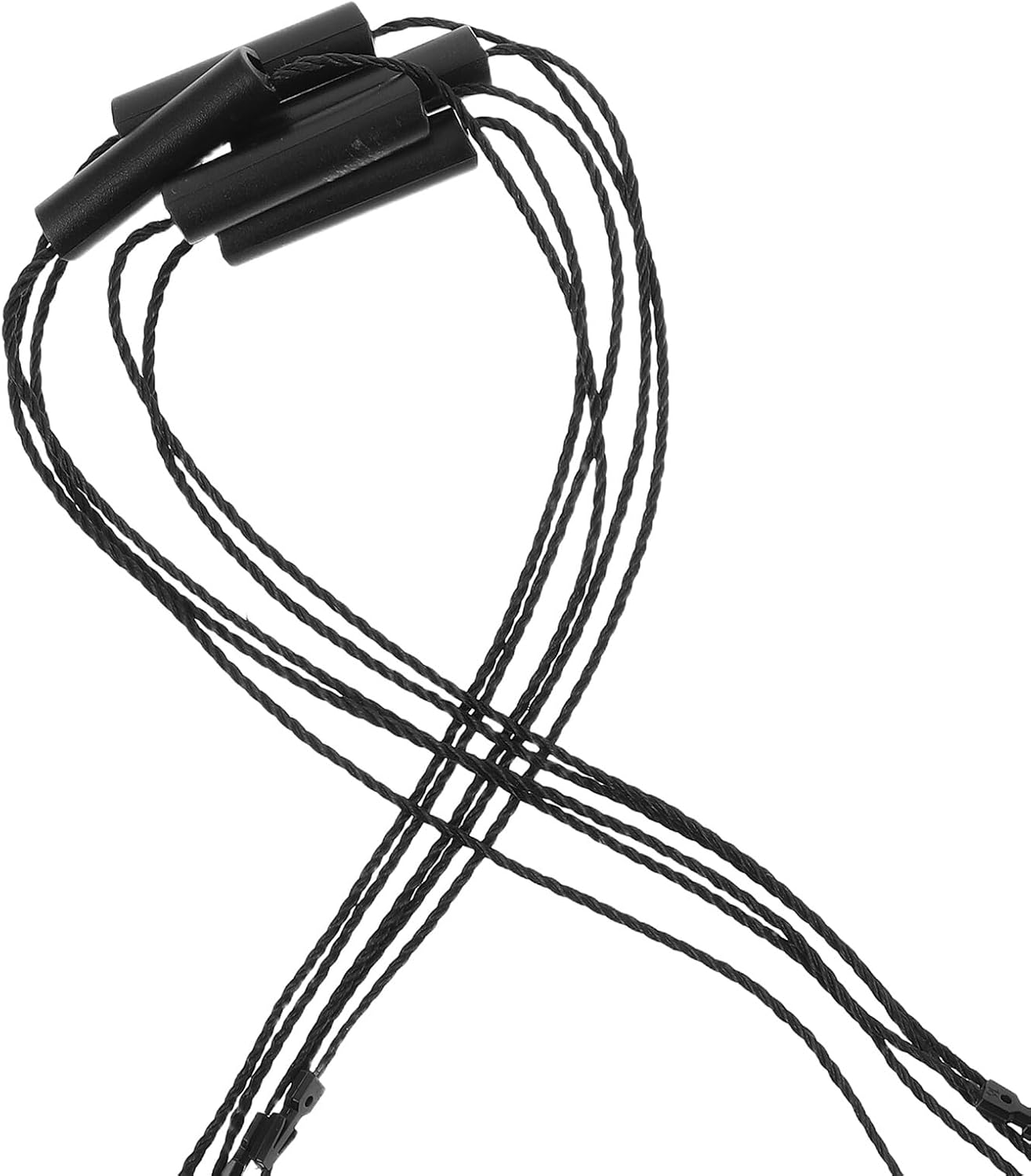 TOKIDNY Cylinder Double Lock Hanging Tag Strings Black Rope Fasteners for Clothing Shoes Bags Luggage Accessories Quick-Attach Design Pack image number 5