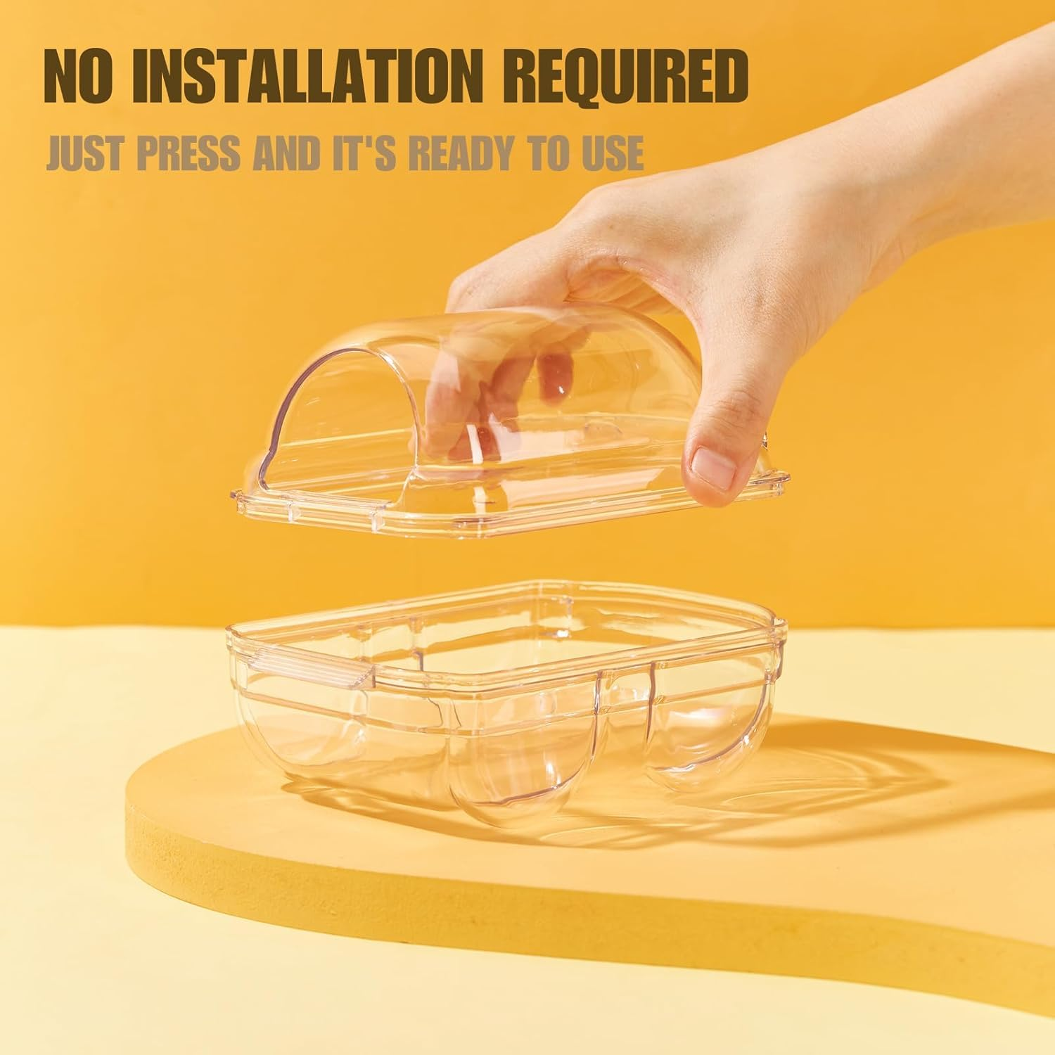 TOKAYIFE Hamster Sand Bath, Hamster Toilet, Hamster Sand Bathroom, Container Small Animal Sauna Sandpit for Syrian Dwarf Hamster Gerbil Rat Chipmunk (M (6.9 * 4.3 * 4.1 Inch)) image number 1