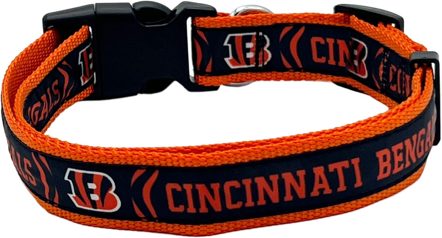 NFL PET Collar Cincinnati Bengals Dog Collar, Large Football Team Collar for Dogs & Cats. a Shiny & Colorful Cat Collar & Dog Collar Licensed by the NFL image number 2