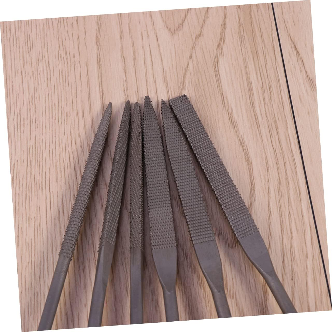 SHINEOFI 6Pcs Wood Rasp File Set Comfortable Handles Mini File for Woodworking Farriers Rasp Cutting Tool image number 3