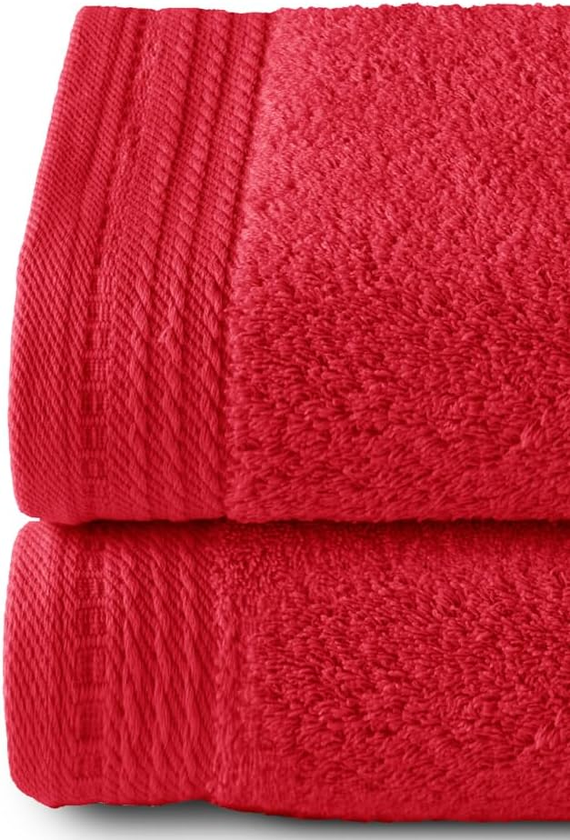 Top Towel - Premium - Large Bath Towels - Bath Towels - 2 Hand Towels - 50 X 100 Cm - 100% Cotton - 600 G - Red image number 6