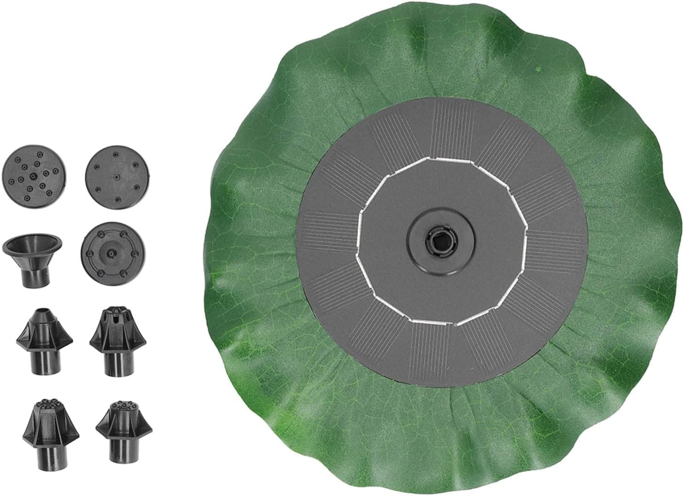 Lotus Leaf Fountain, Low Water Protection Solar Powered Fountain Pump with 8 Nozzles for Bird Bath Garden Pond Pool Outdoor image number 6