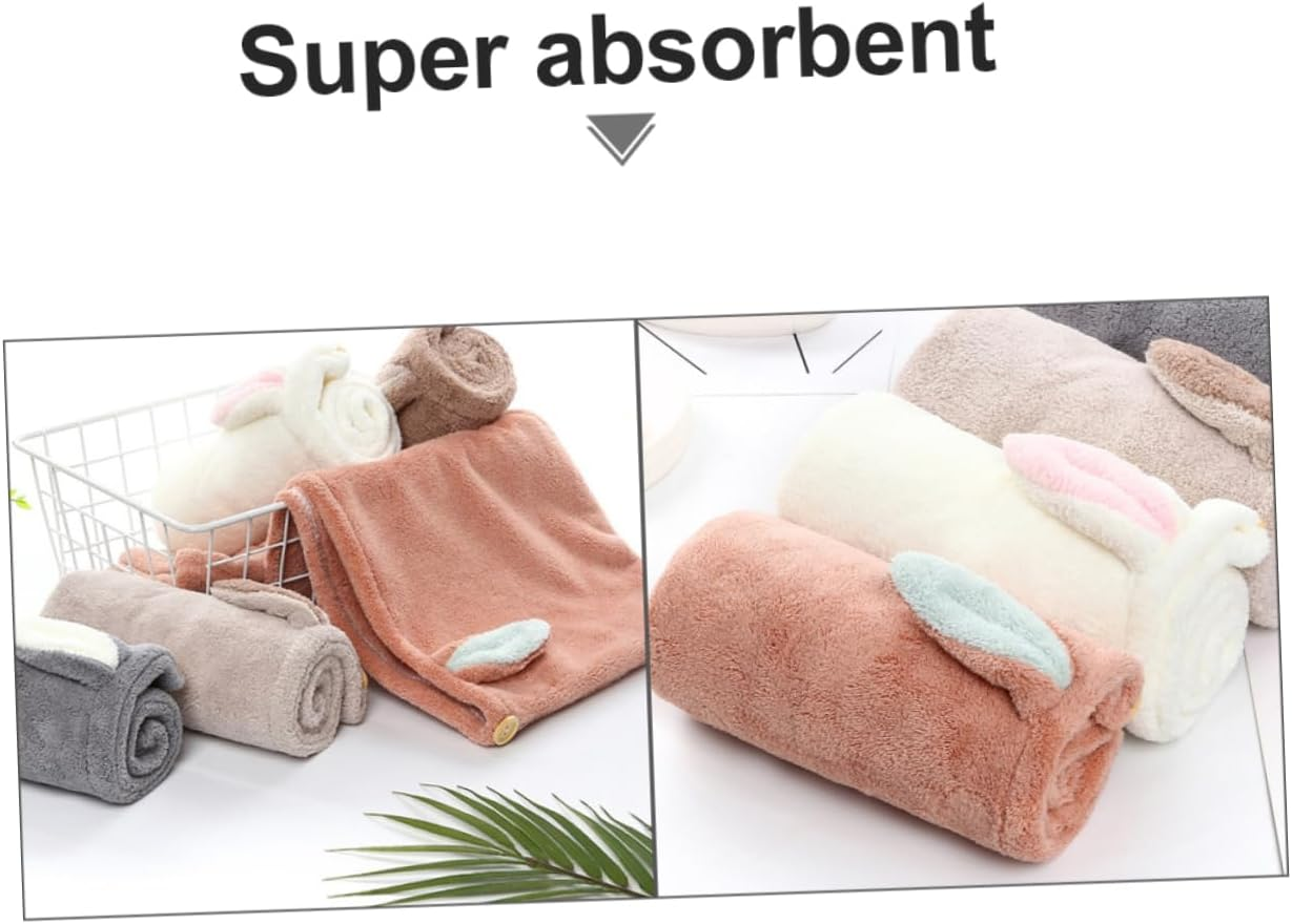 LIFKOME Quality Material Dry Hair Cap Bath Cap Boys and Girls Fast Drying Super Absorbent image number 6