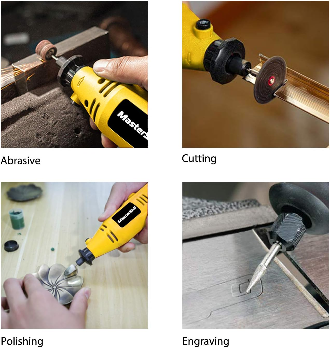 Masterspec Rotary Tool Kit Grinder Polisher Knife Chainsaw Sharpener Multi Acces image number 6