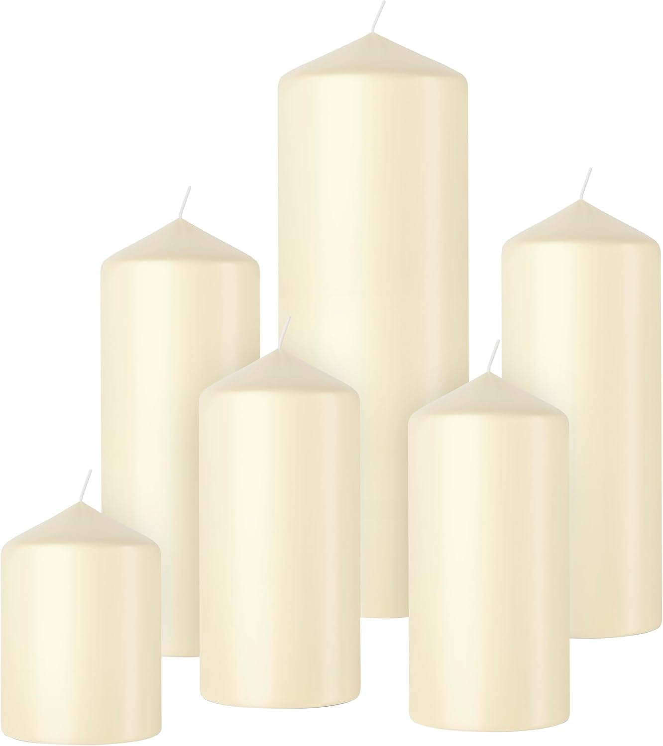 Bolsius Smooth Pillar Candles - Set of 6 - Soft Pearl - Decorative Candles for Home - Long Burning Time - Unscented - Natural Plant Wax - without Palm Oil image number 2