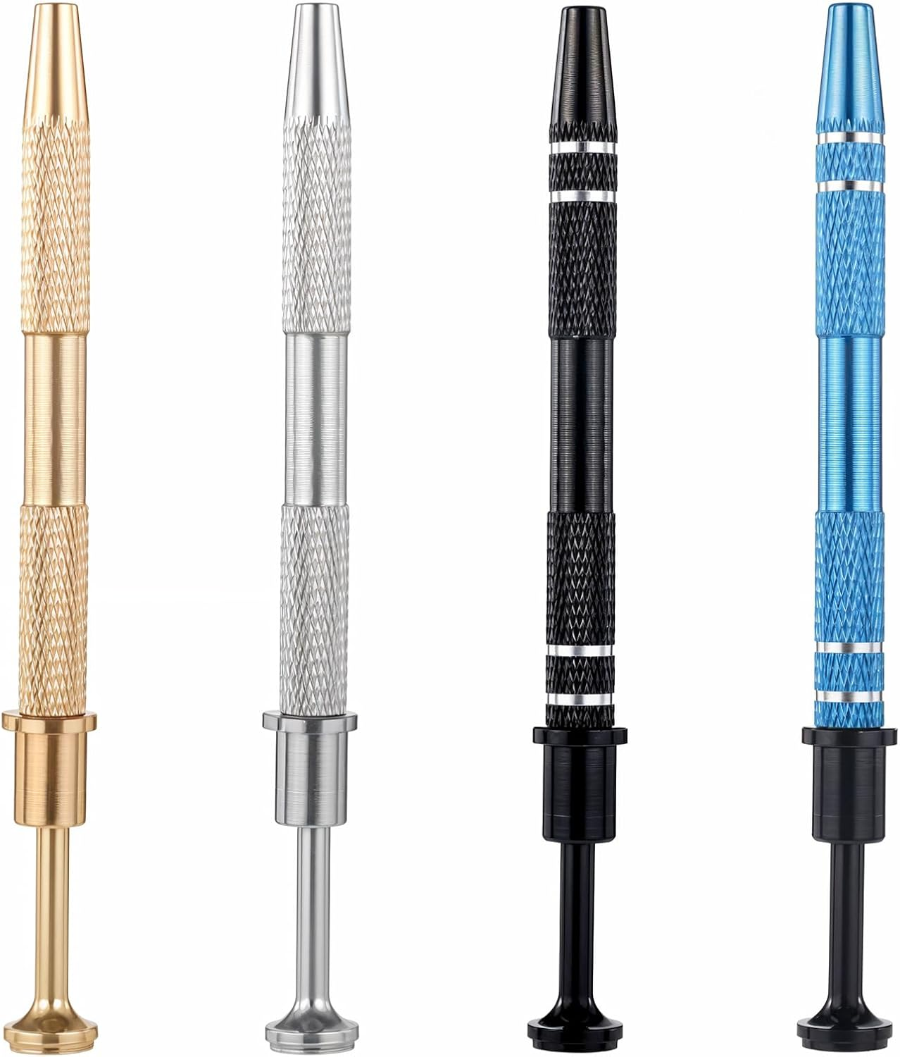4 Pieces 4 Prongs Jeweler'S Pick up Tool, Stainless Steel Septum Ball Screw Tool 4-Claw Piercing Ball Grabber Pick up Tool for IC Chip Electronic Components Nails Clamping Small Jewelry Parts Objects
