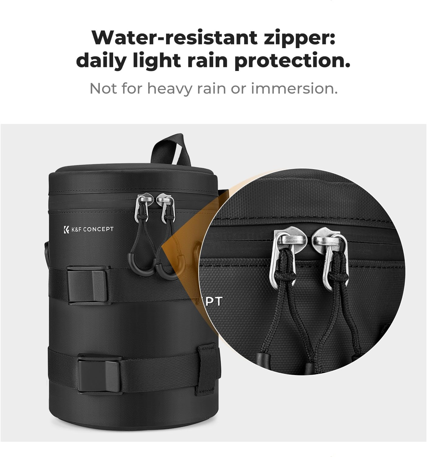 K&F Concept Lens Case with Air Blower Set, Lens Storage Bag Thickened Protection Waterproof Camera Photography Lens Pouch for Sony Fujifilm Cannon Nikon Lens, L Size image number 5