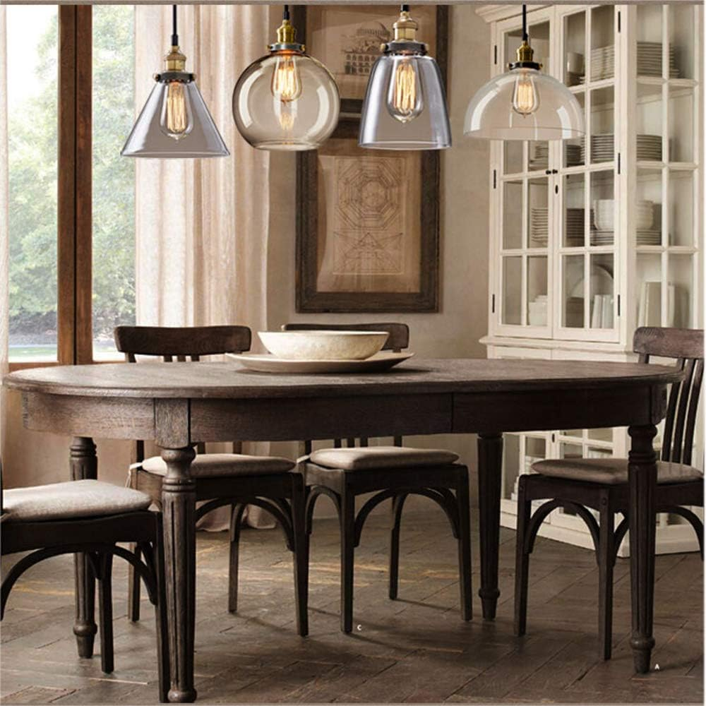 Mengjay Glass Pendant Light,Vintage Industrial Ceiling Light with Clear Glass Lampshade, Adjustable Hanging Lamp Pendant Lighting Fitting for Kitchen Dining Room Bedroom Loft image number 6