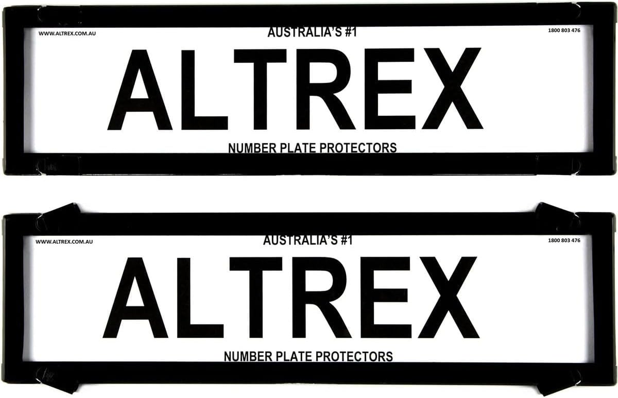 Number Plate Covers Dual Slimline Black Clear Pair 6VSNL QLD VIC TAS SA WA NT