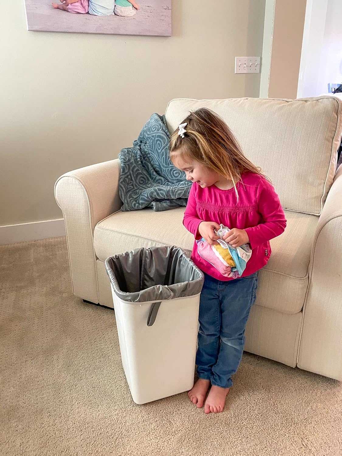 ALVABABY Reusable Diaper Pail Liner for Cloth Diaper,Rubbish Bag,Laundry,Kitchen Garbage Cans (Black Grey, Small Size：5 Gallon) LLS-B2629 image number 5