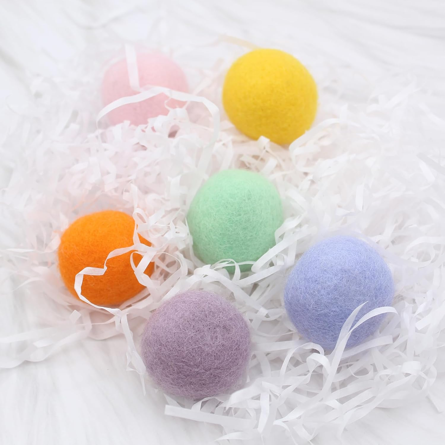 ZJCANGLIU 12 Pieces Cat Games, Cat Games, Cat Games, Interactive Cat Games, Interactive Cat Games, Felt Balls for Cats, Wool Felt Balls (6 Colours, 3 Cm) image number 6