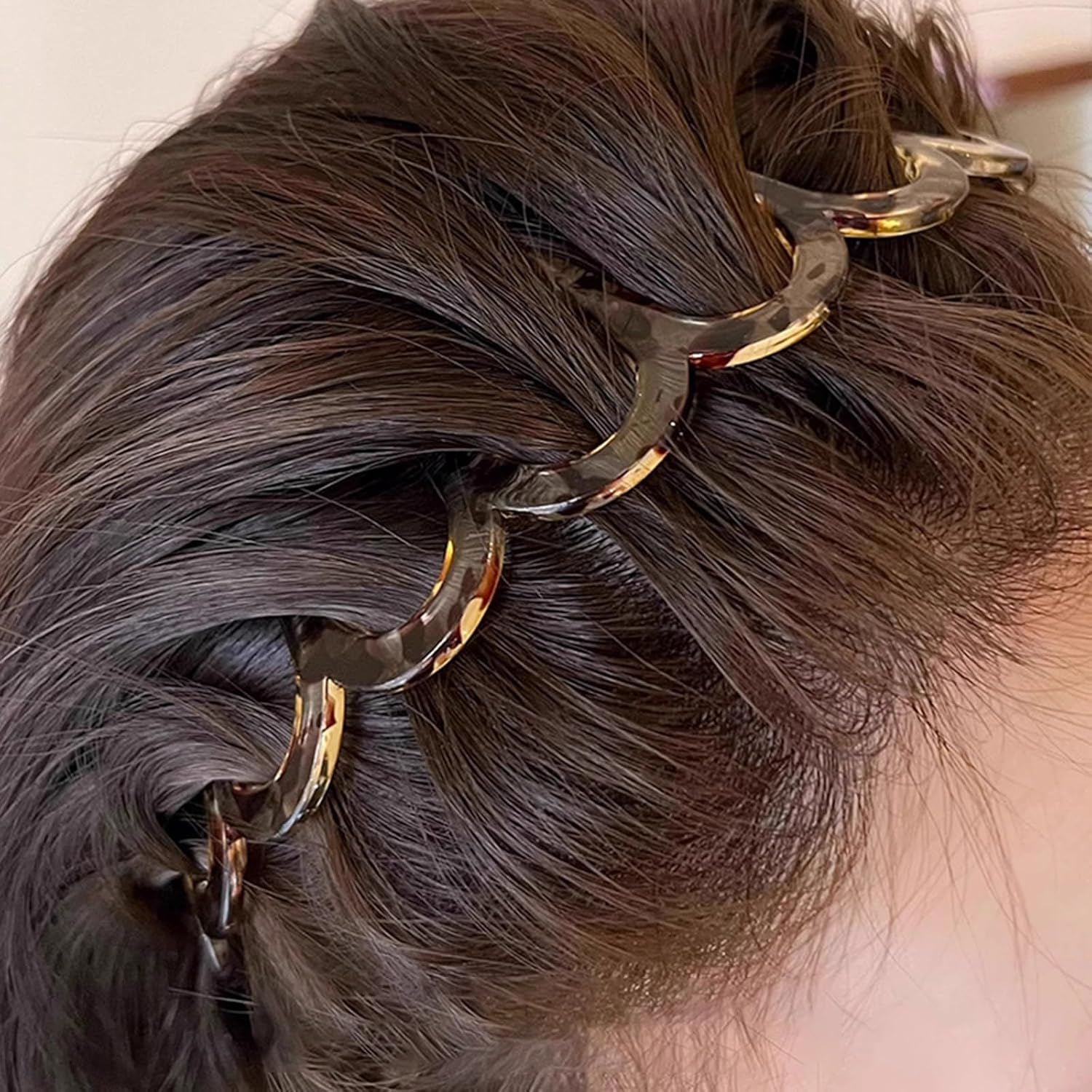 TELAIN 4-Pack Zigzag Headbands for Women, Girls and Men, Plastic Hair Clips with Teeth, Thin Zigzag Headbands, Non-Slip, Black Comb Hair Clips, Hair Accessories (Style 4) image number 6