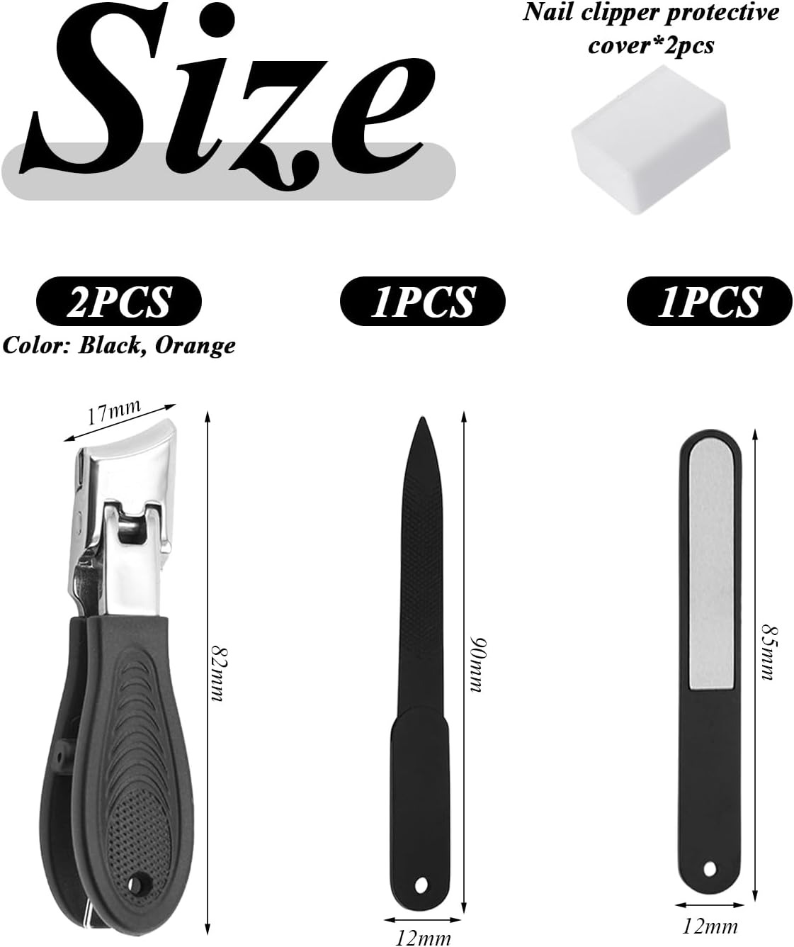 2 X Nail Cutters and 2 X Nail File, Nail Trimming Tools, Nail Care Accessories, DIY Nail Art Accessories. image number 5