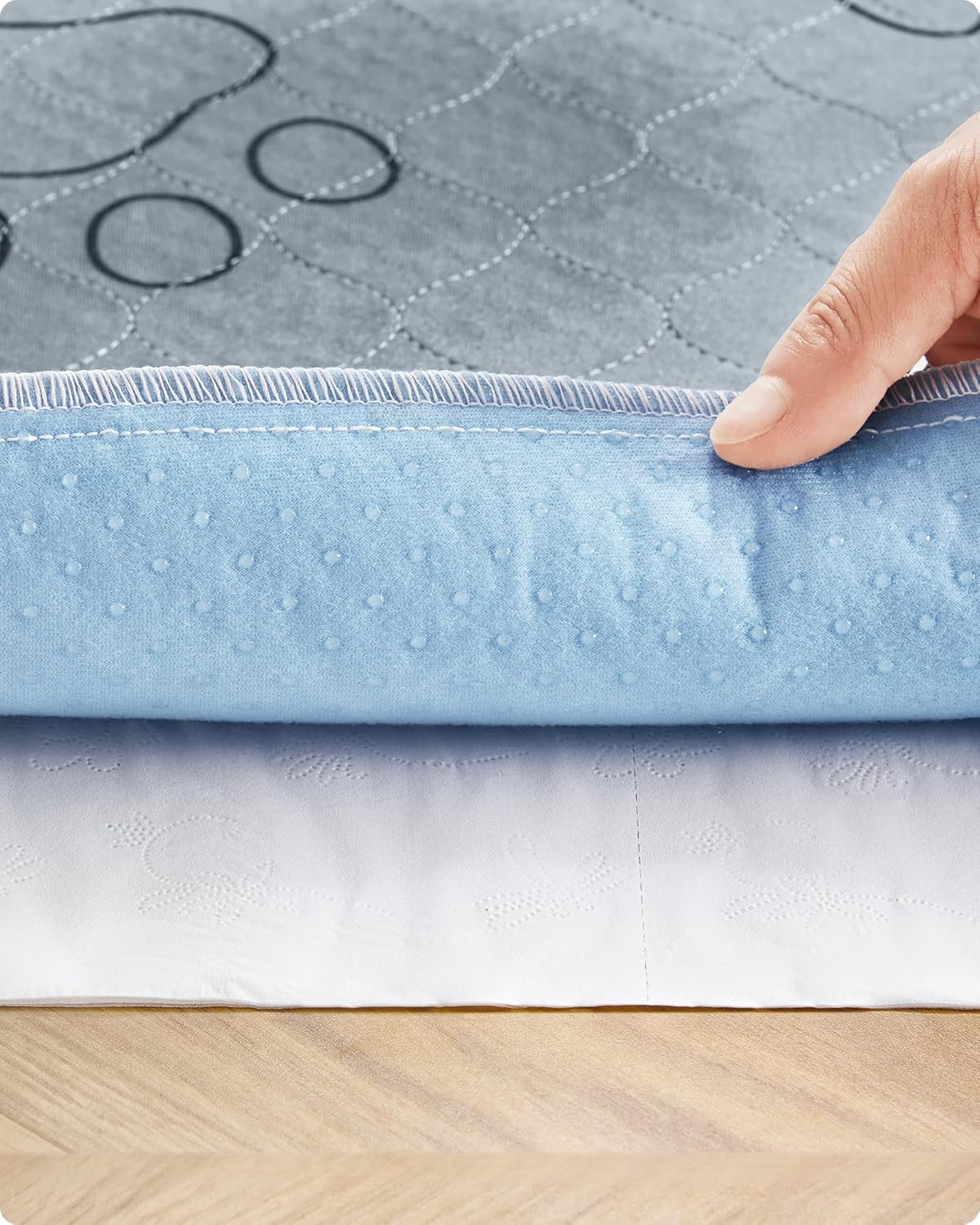 Feandrea Puppy Pads Washable Reusable Mats for Dogs, 91 X 86 Cm, Set of 2, M, Dog Toilet, Leak-Proof, Non-Slip, Super Absorbent, Cats, Rabbits, Grey PTD034G01 image number 1