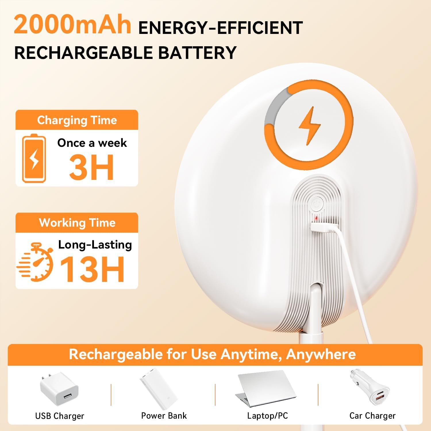 Auxmir Makeup Vanity Mirror with 46 LED Lights, Rechargeable 5X Lighted Magnifying Tabletop Mirror with Smart Touch Screen, 3 Light Colors Adjustable Dimmable Freestanding Cosmetic Mirror with Tray image number 6