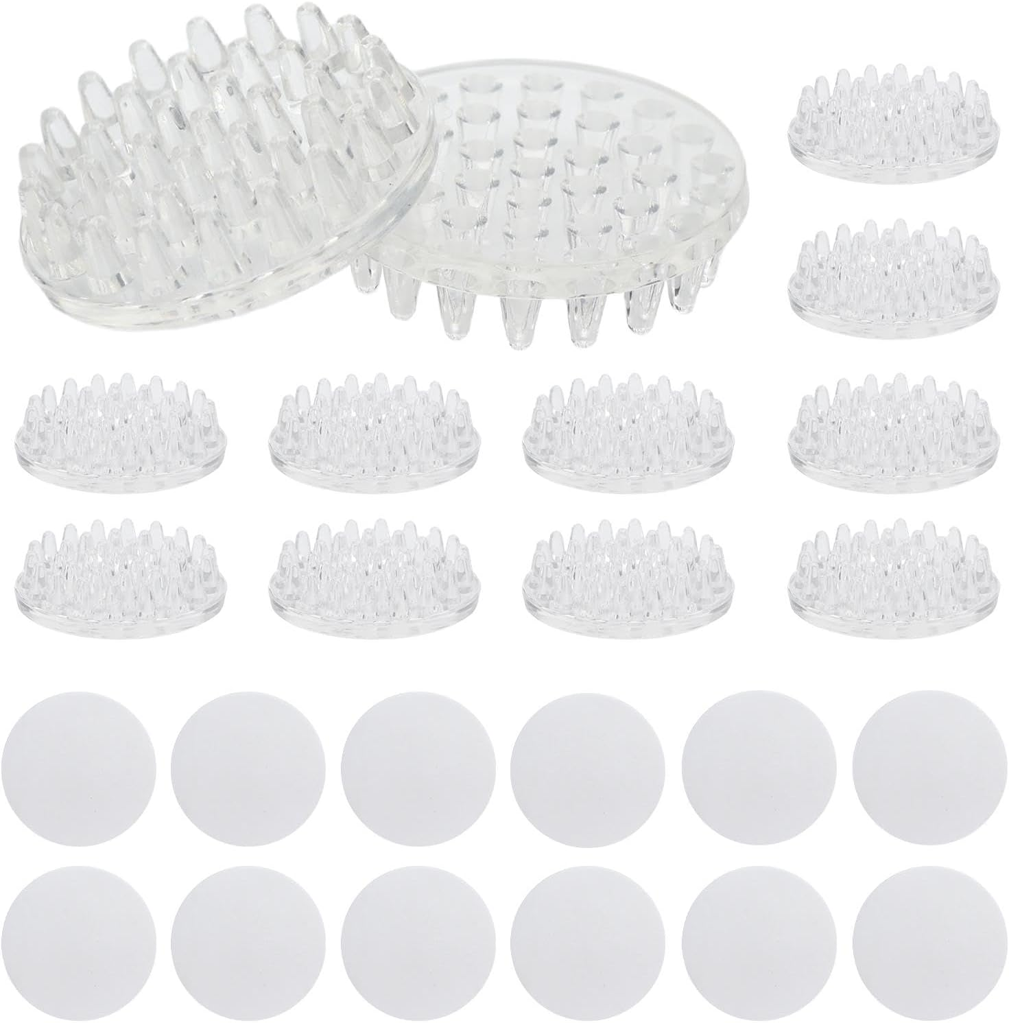 12Pcs Self Stick Carpet Protector Spiked Caster Cups, Furniture Leg Carpet Protectors, anti Slip Pads Comfortable Touch Caster Cup for Sofas/Tables/Chairs(Size:Round, 55Mm) image number 5