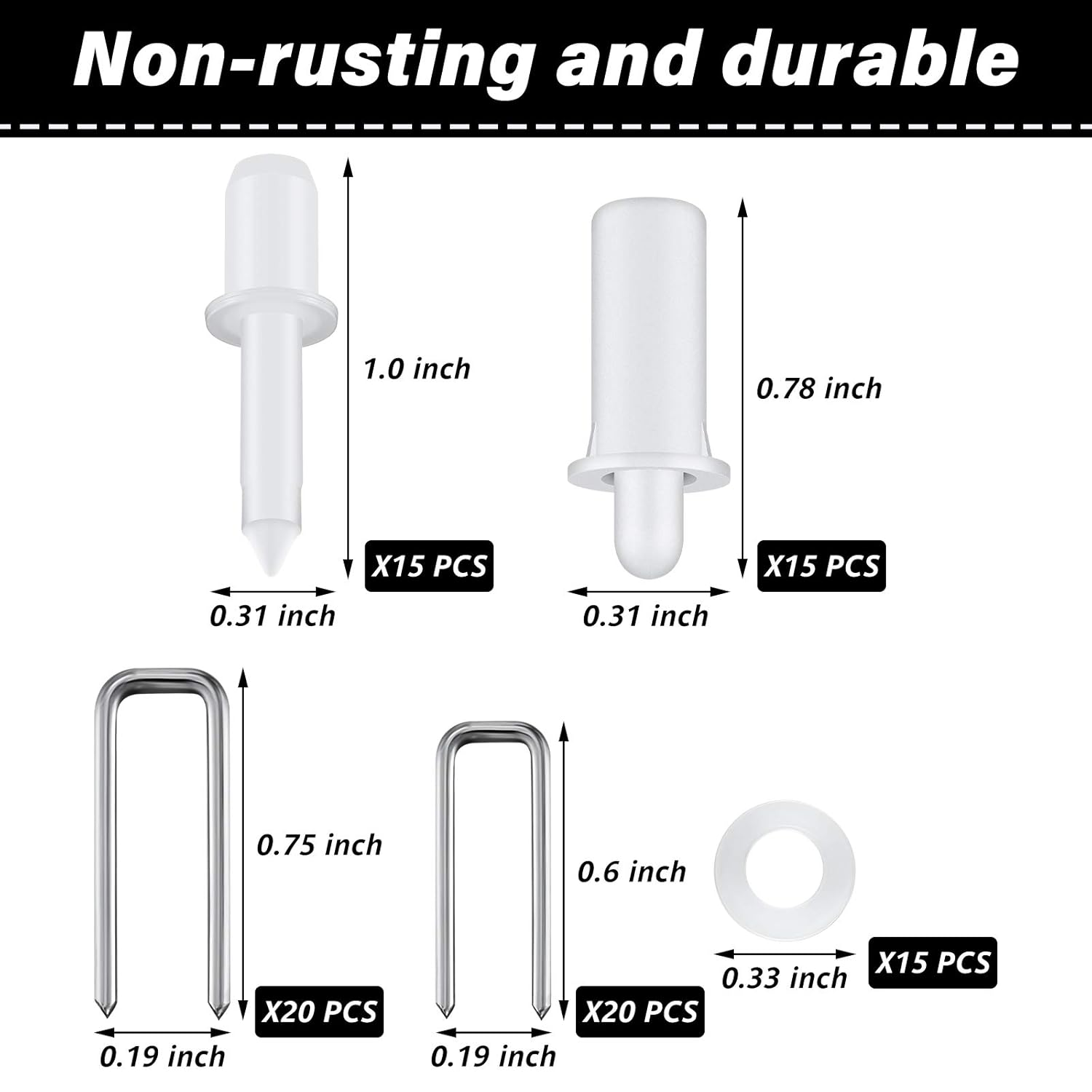 Jetec 85 Pieces Repair Plantation Shutters Tool Set Plantation Shutter Louvers Staples Replacement Repair Pins for Windows Tools Supplies (Mixed Sizes) image number 5