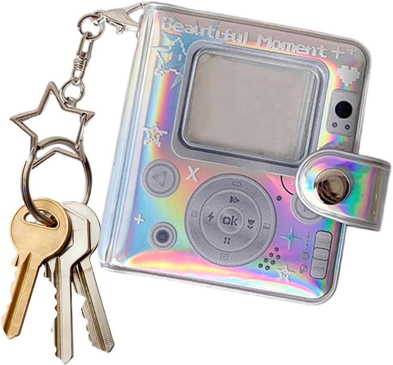 Photo Album Bag Charm - Retro Cute Double-Sided Small Keyrings | Picture Album Book - for Kids New Year Memorial Pregnancy Birth Car Christmas Growth Home Holiday Party Vacation