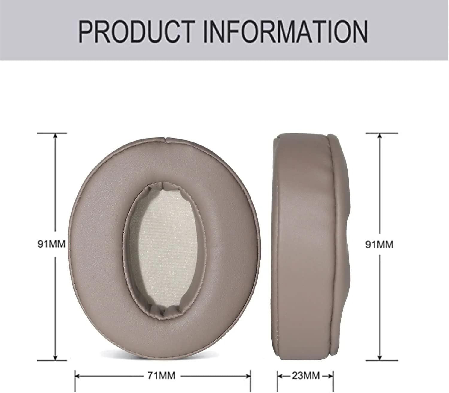 HD4.50BT Replacement Ear Pads Quite-Comfort Protein Leather, Earpads Cushions for Sennheiser HD4.50BT, HD4.50BTNC, HD4.40BT, HD450BT HD430 HD440 HD350BT HD400S HD458BT HD300 Headset（Champagne） - Black image number 2