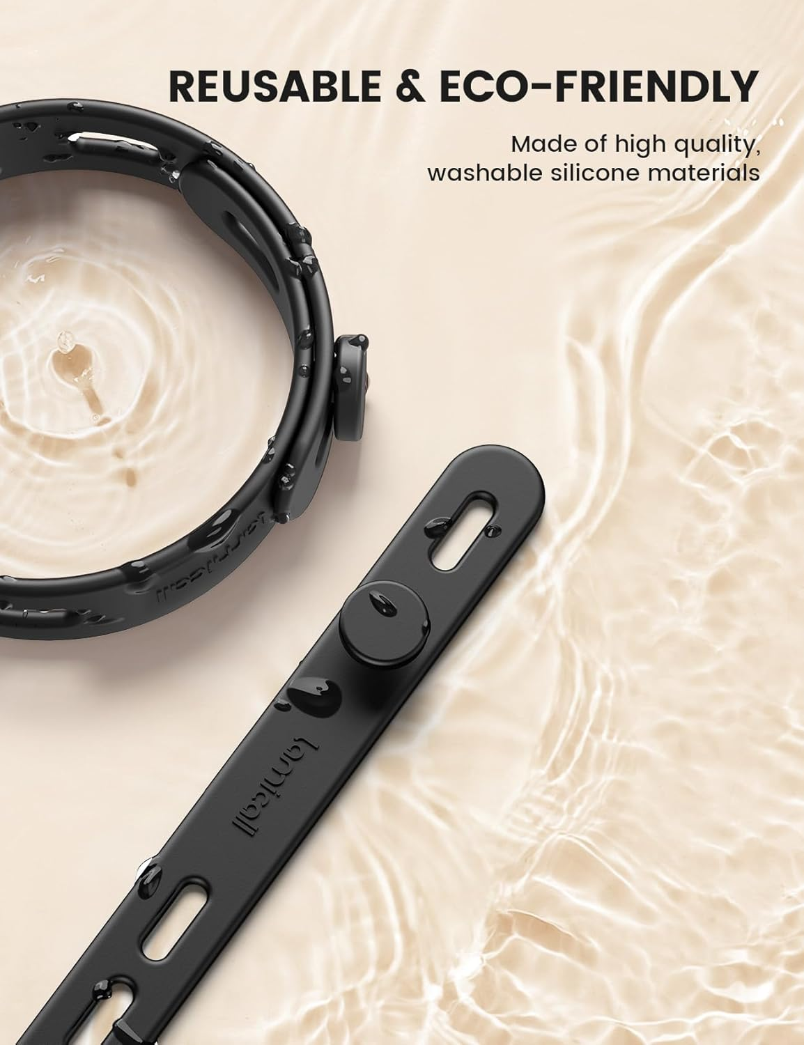 10Pack Silicone Cable Ties Cord Organizer Strap - Lamicall Reusable Washable Wire Wrap Management with Lock Buckle, Elastic Adjustable Charger Cable Wrap Tie, Electrical Cord Organizer for Travel Home