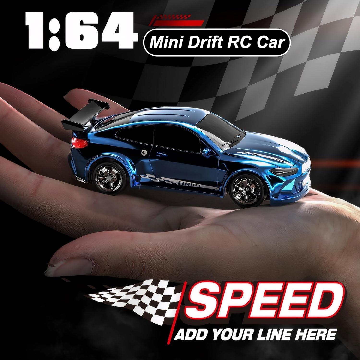 Mini RC Drift Car with Lights, 1:64 4WD 2.4Ghz Full Proportional Remote Control Car for Kids Adults (White) image number 5