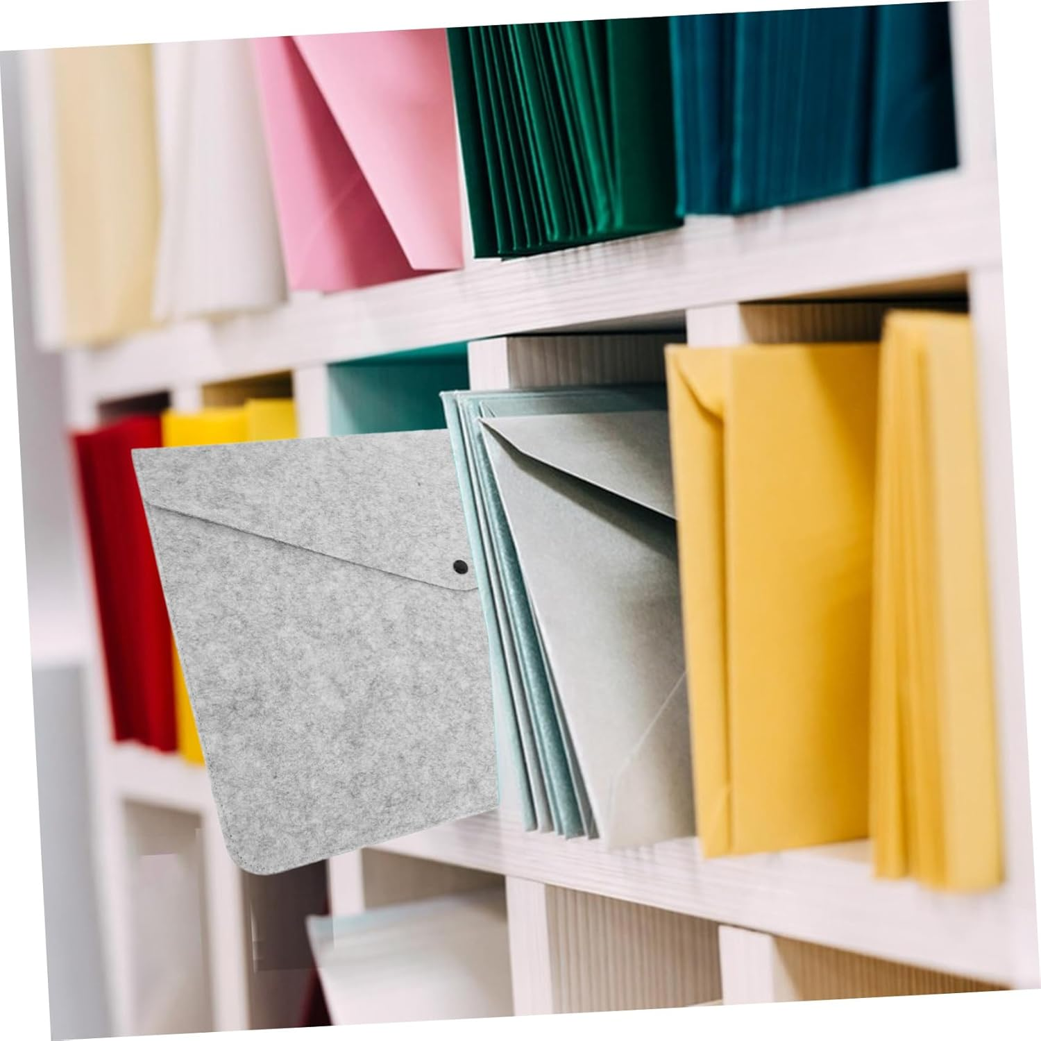 HOODANCOS Document Pouch Felt File Folder Pockets Portable Storage Bag for Office