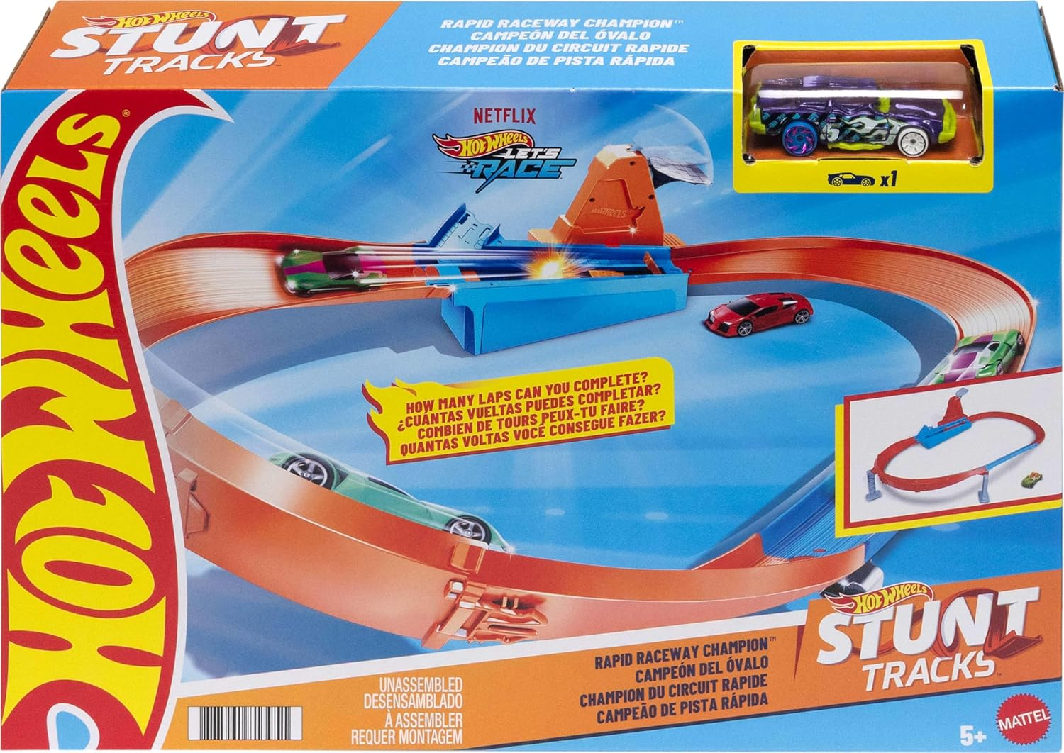 Hot Wheels Rapid Raceway Champion Action Hot Wheels Championship Track Speed Boost Oval Track Ages 4 and Older image number 6
