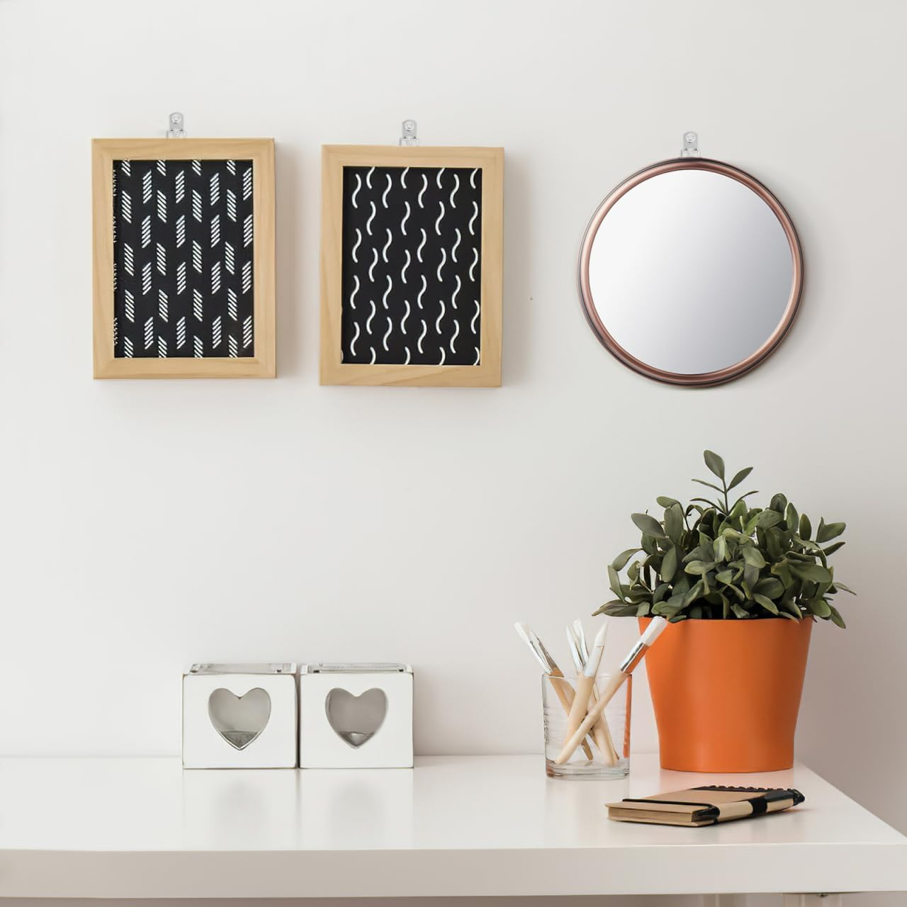 Tofficu 100Pcs D-Ring Picture Hooks Wall Hangers for Mirrors Canvas Frames Photo Art Hanging Hardware Heavy Duty Metal 1.26X0.55 Inch image number 4