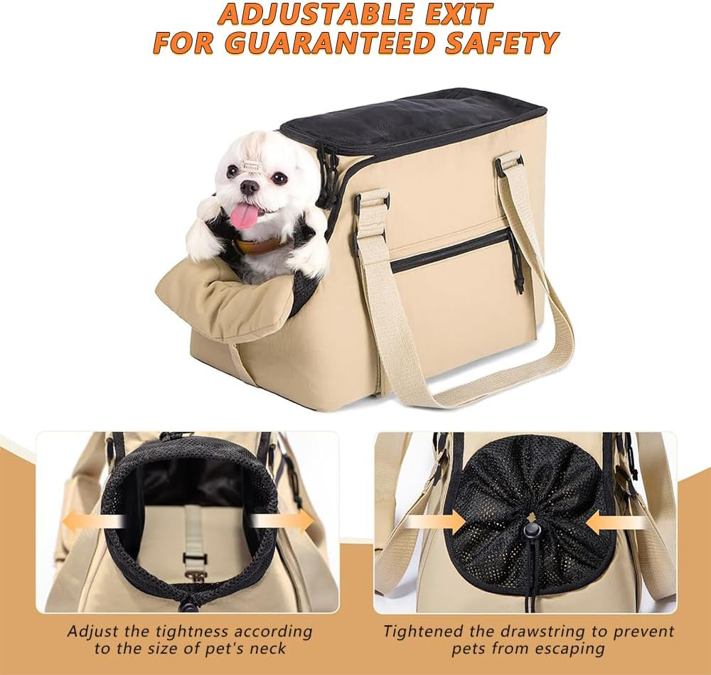 Dog Purse Carrier for Small Dogs and Cats, Soft Sided Cozy Plush Pet Bag Carrier, Lightweight Pet Tote Bag with Secure Harness Clip image number 4