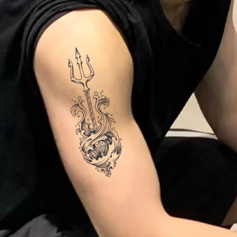 Trident Herbal Tattoo Stickers Waterproof and Durable Arm Chest Juice High-End
