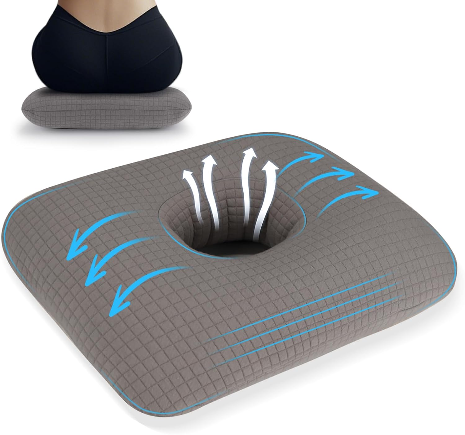 Roamready Donut Pillow for Tailbone Pain Relief Cushion, Cotton Butt Donut Cushion Breathable for Hemorrhoid, Pregnancy, Prostate and Surgery, Sitting Pressure Relief for Home, Office and Car image number 3