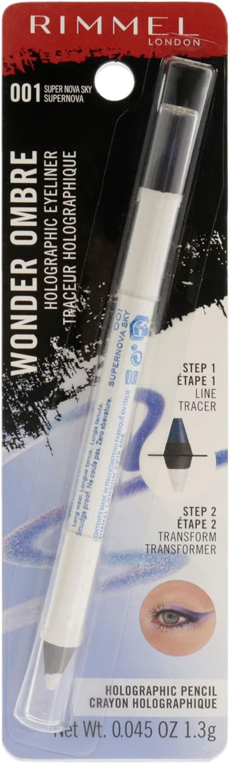 Rimmel London Wonder Ombre Holographic Eyeliner - 001 Super Nova Sky for Women 0.045 Oz Eyeliner - Galactic Green image number 2