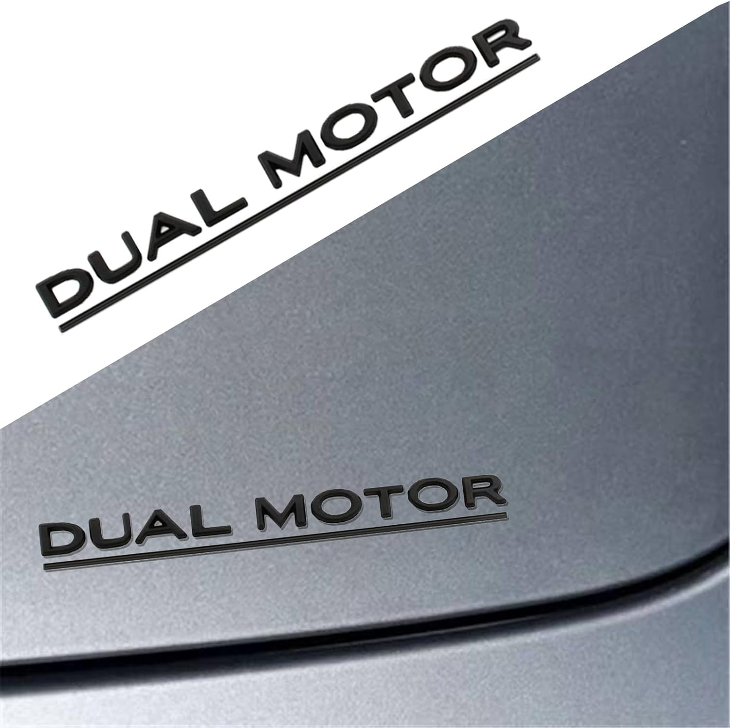 YHCDSEA Model 3 Y Dual Motor Badge Emblem Sticker Plaid Decor Compatible for Tesla Model 3 Y X S Accessories (Matt Black-Black Line)