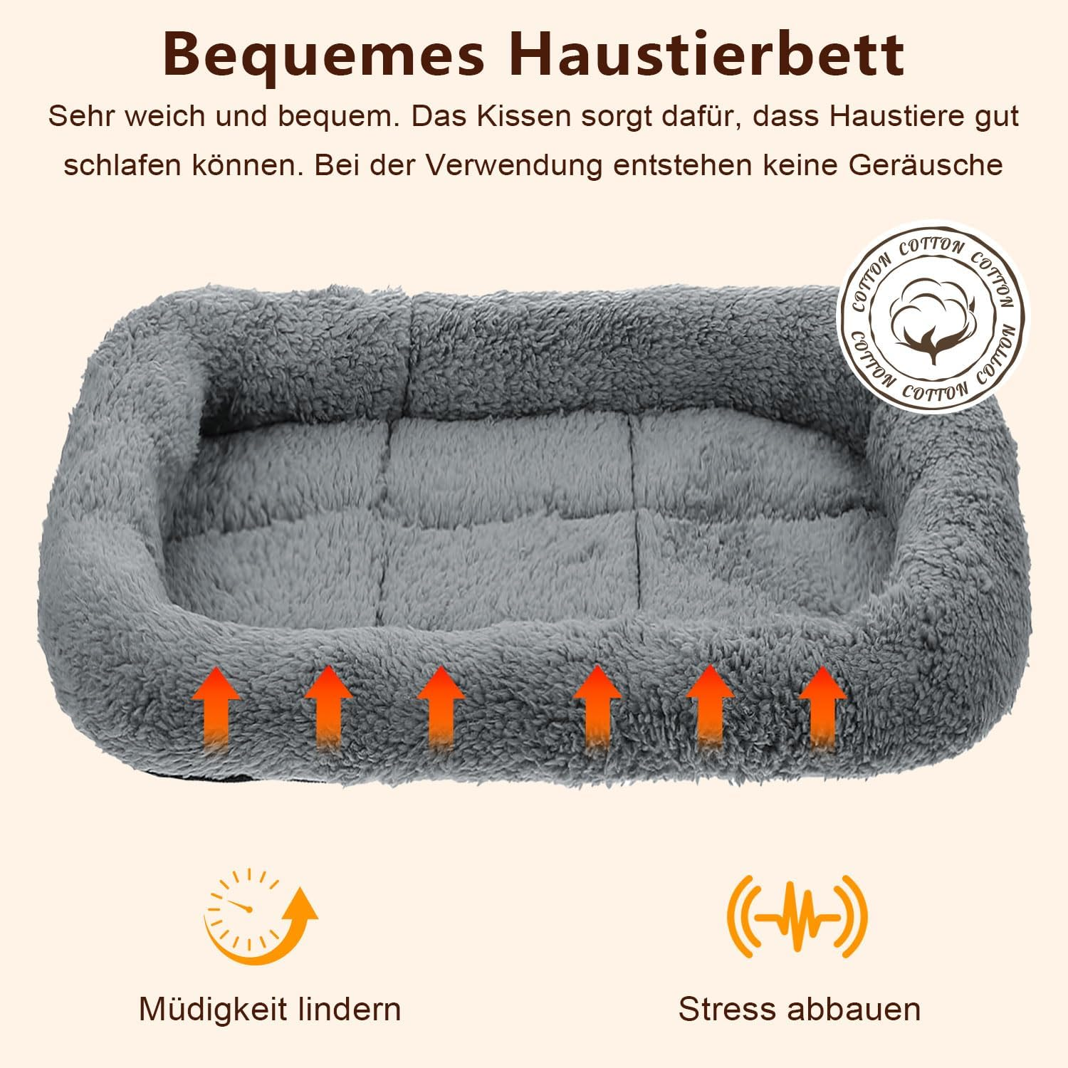 CUEMOON Small Dog Bed, Cat Bed, Orthopaedic Dog Beds, Anxiety Relieving Soothing (S) image number 2