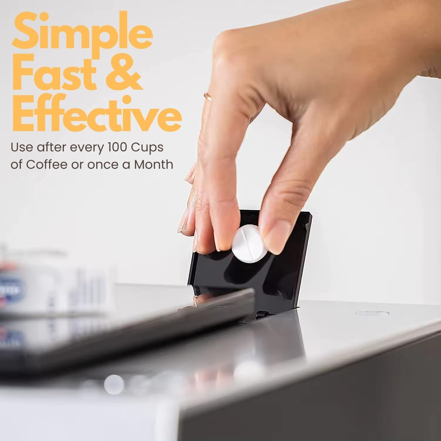 Espresso Coffee Machine Cleaning Tablets, 1.5G Descaler & Cleaner Tablet Eliminates Coffee Residue, Regular Cleaning Cino Cleano for Perfect Brews Compatible with Breville Delonghi Jura (2 X 8 Tabs) image number 4