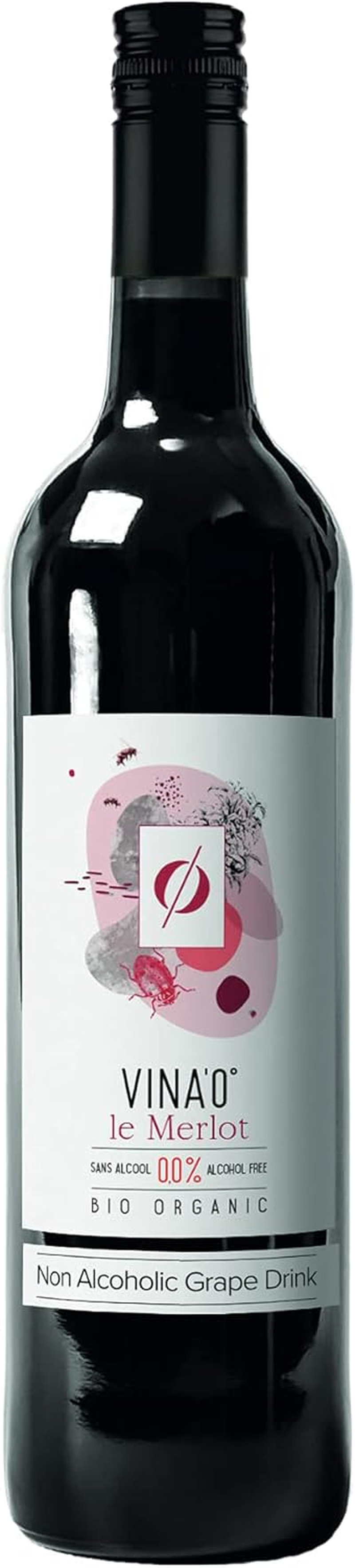 VINA&rsquo;0 Le Merlot Alcohol-Free Organic Red Wine 750 Ml image number 1