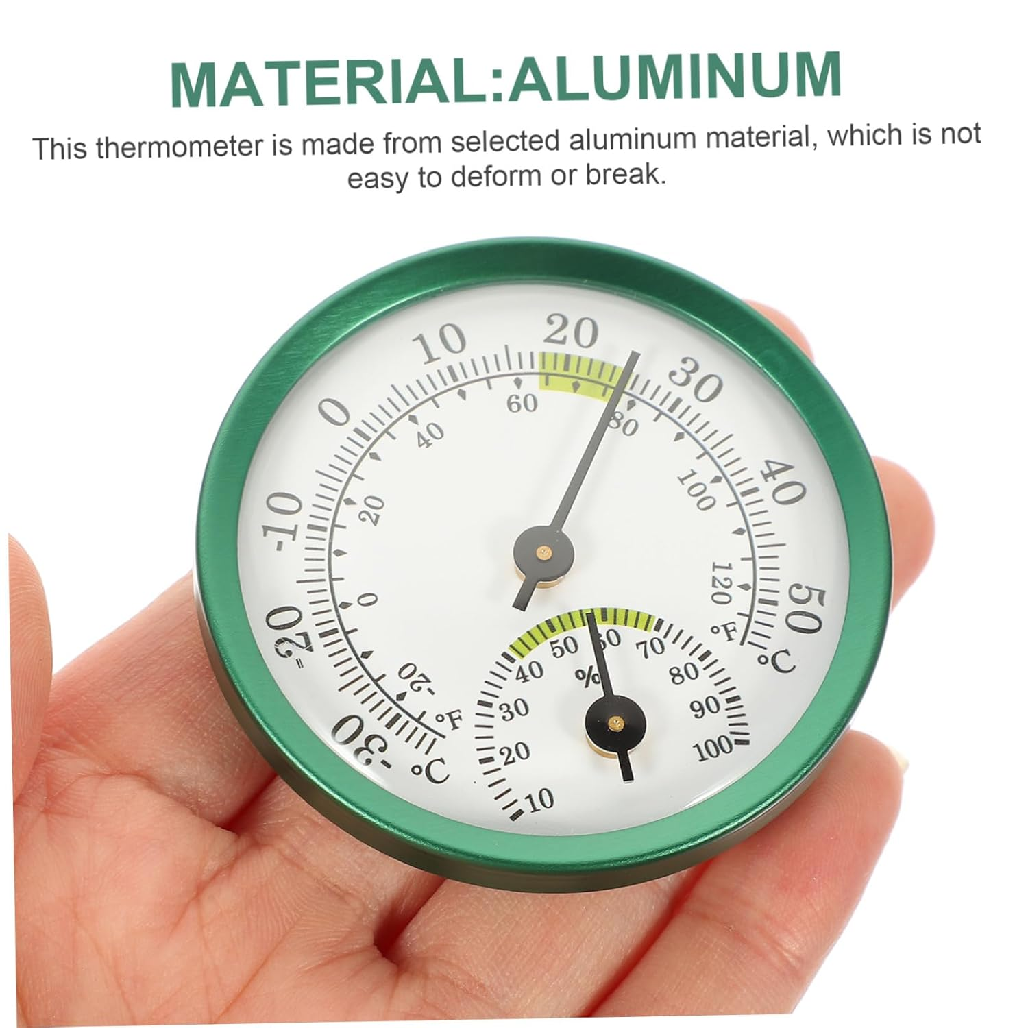 DECHOUS Hanging Hygrometer Temperature Humidity Gauge for Indoor Outdoor Use Wall-Mount Mini Thermometer with Automatic Calibration for Home Office Patio Green Spaces image number 1