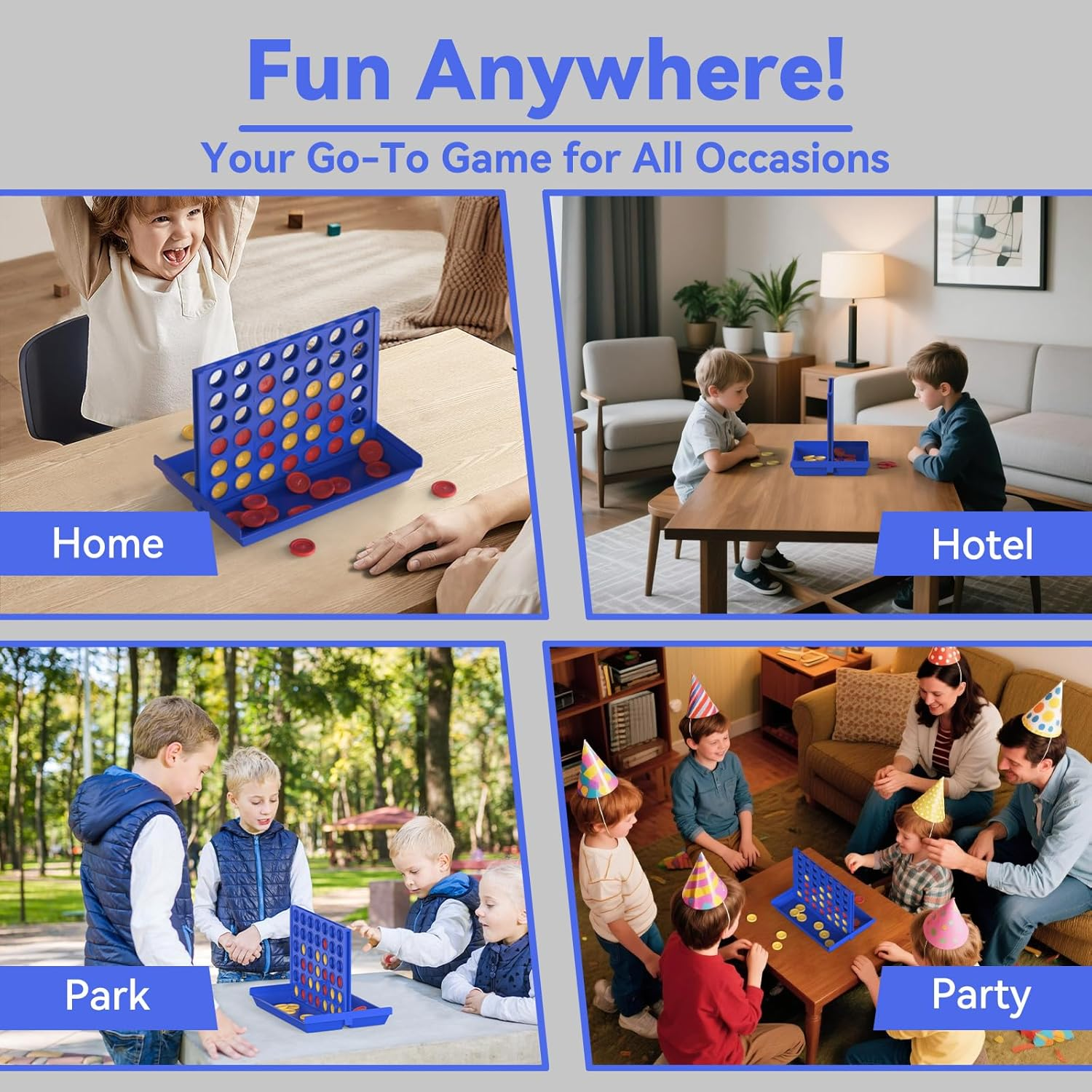 Pup Go 4 in a Line Game,6 Spare Discs Included, Four in a Row Line up 4 Gaming Fun Set, Travel Portable Convenient Size, Classic Fun Educational Family Games (Small) image number 5