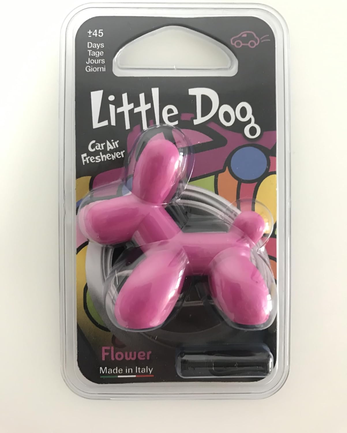 Little Dog Car Air Freshener, Flower, Pink (LD003) image number 1