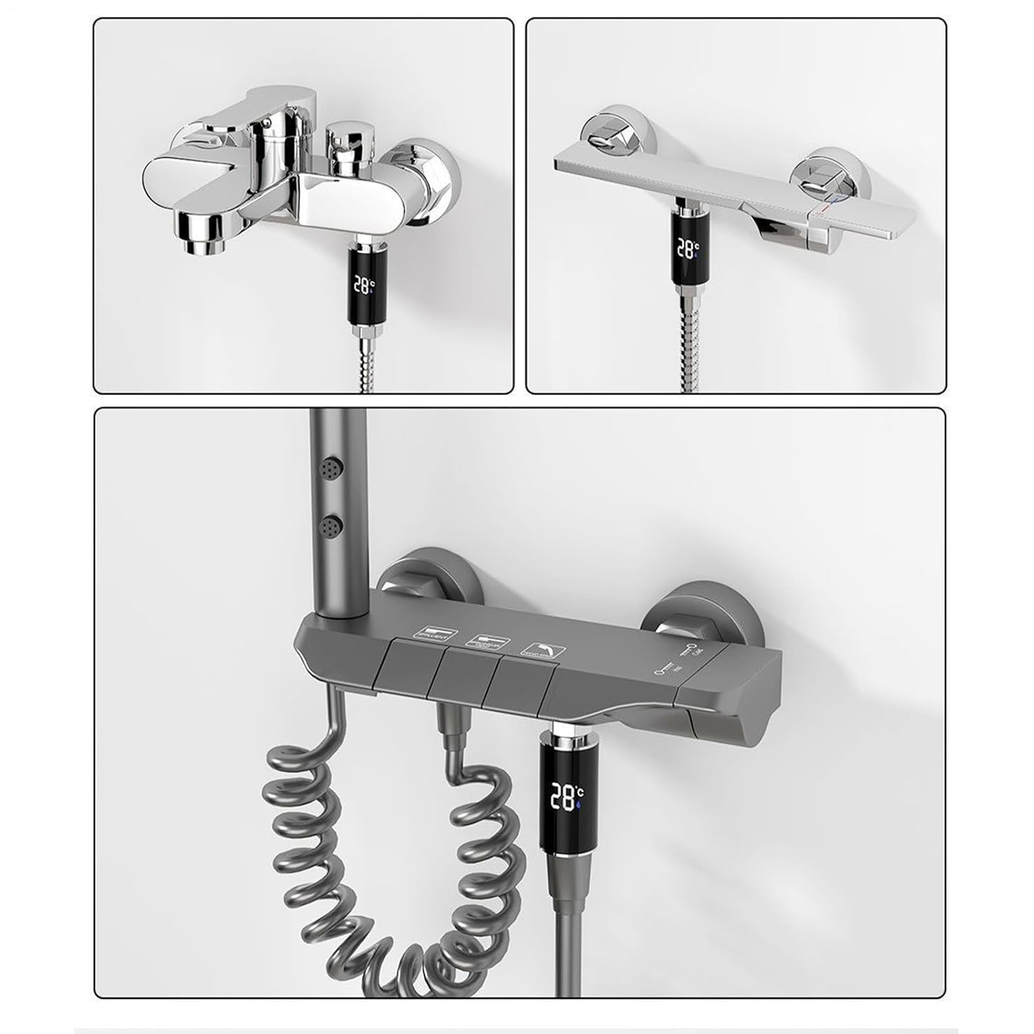 Shower Thermometers,Wireless Shower Temperature Monitor - Waterproof Portable Precise Indicator for Kids Baby Bath Bathroom Camping Outdoor Indoor image number 1