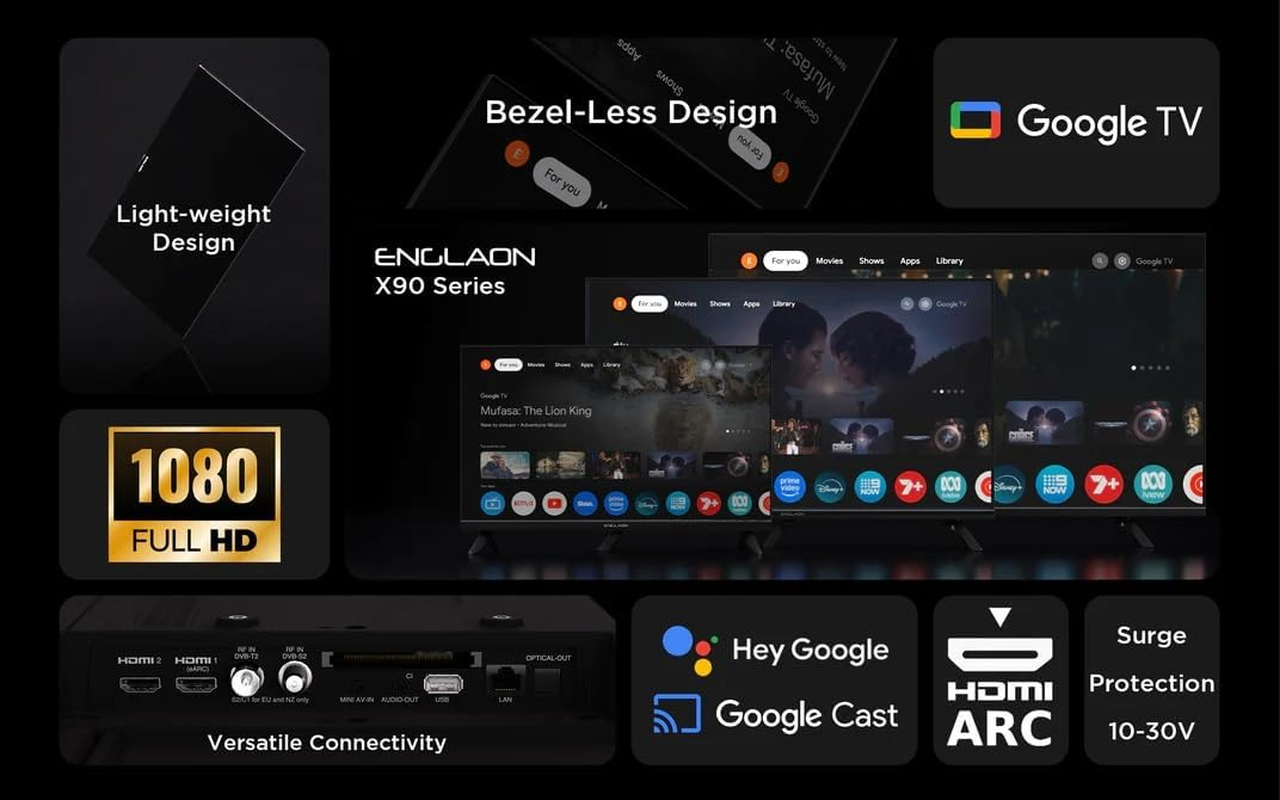 ENGLAON 24&rsquo;&rsquo; Full HD 12V Smart TV with Chromecast & Bluetooth