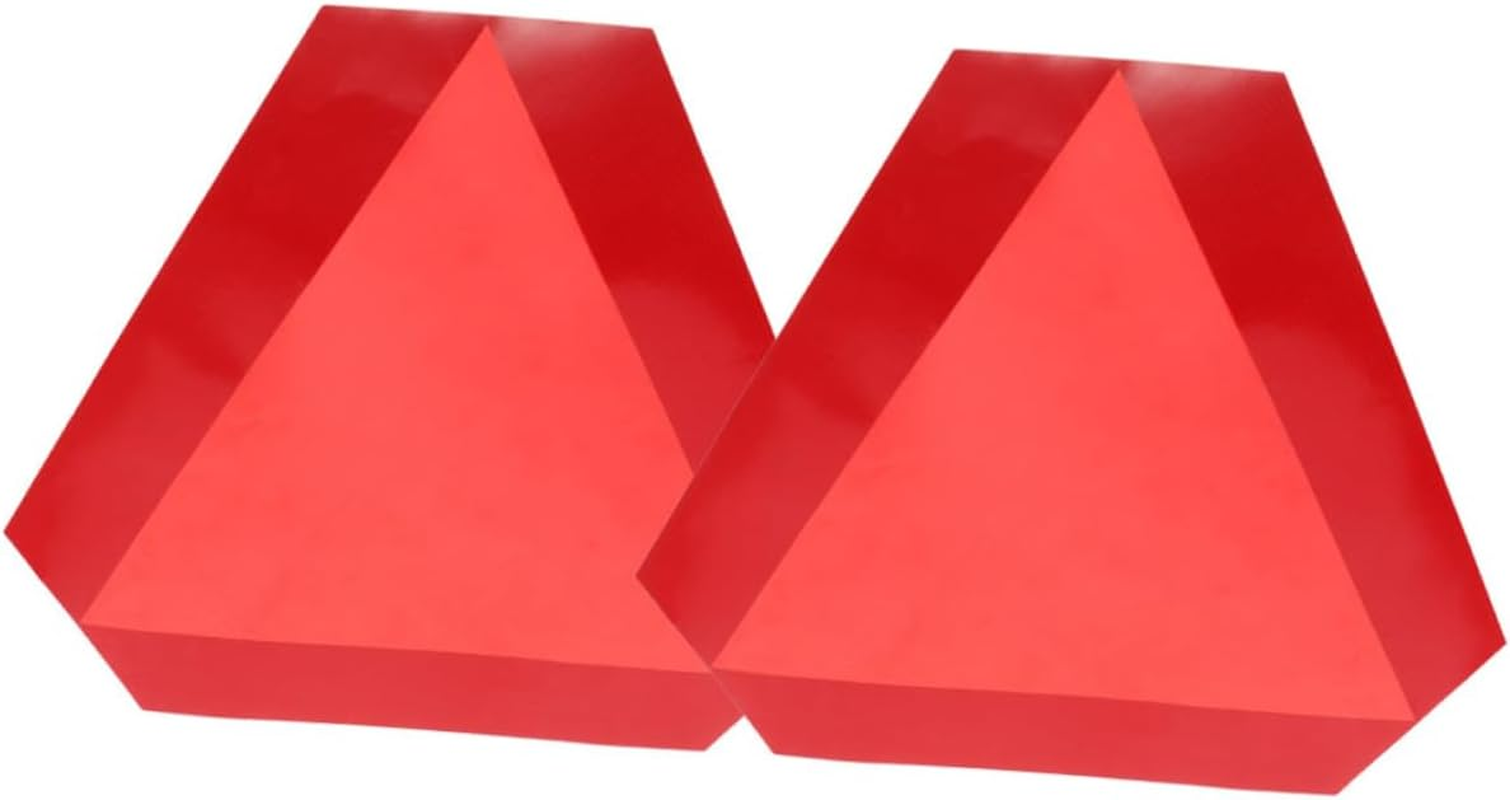 2Pcs Reflective Slow Moving Sign Triangle for Car Truck Trailer Dark Signs Road Reflectors image number 5